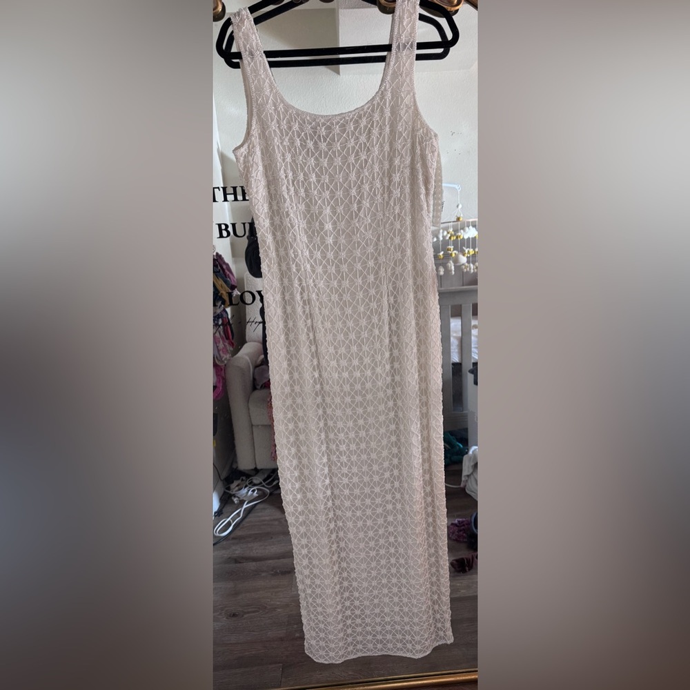 Vintage Stenay White beaded gown